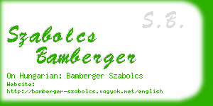 szabolcs bamberger business card